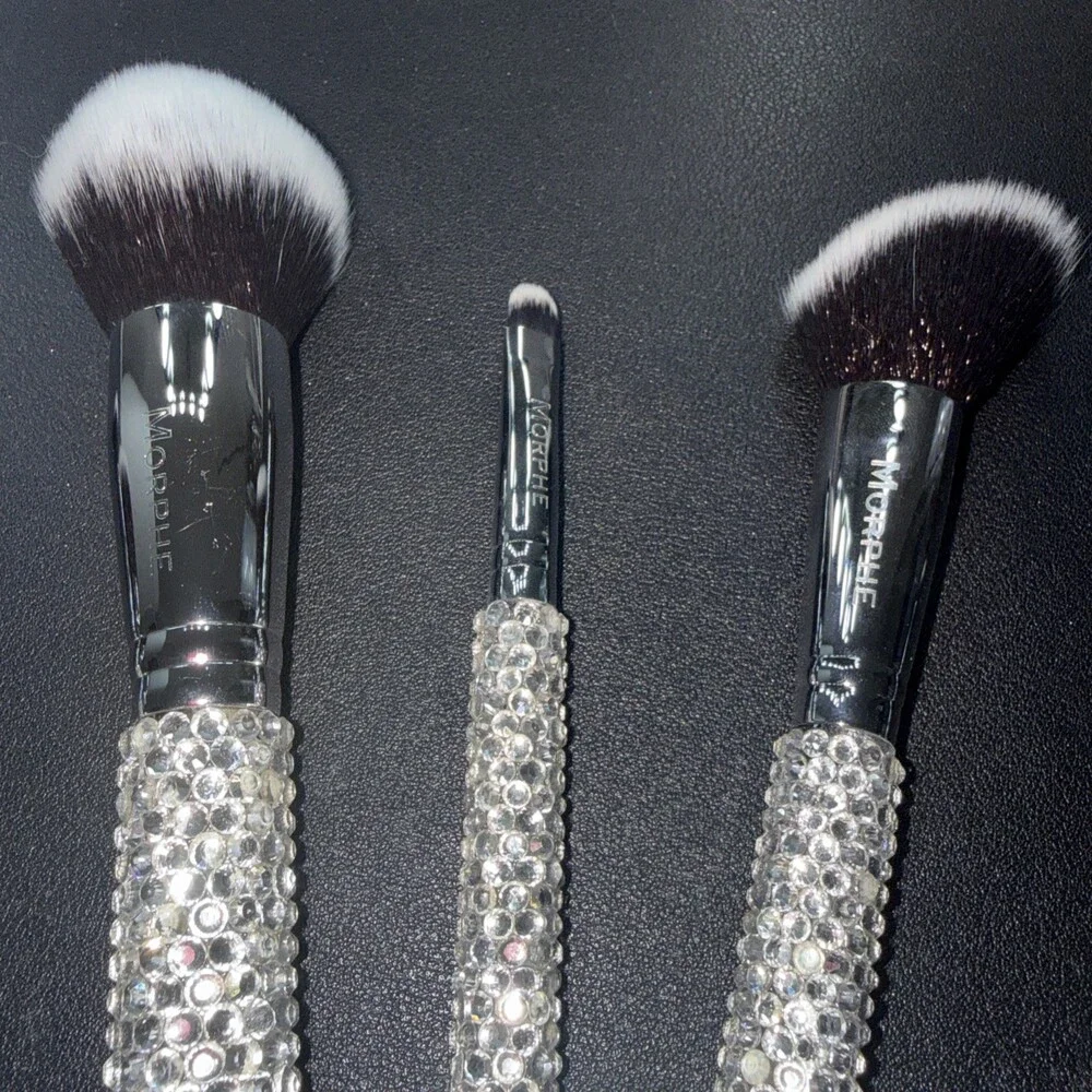 Vintage MORPHE Silver Rhinestone Makeup Brush Set RARE NEW Limited Edition Set 7